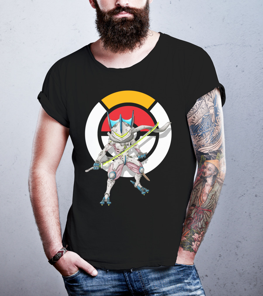 POKEMON OVERWATCH GRENINJA GENJI Crossover Fusion T-Shirt