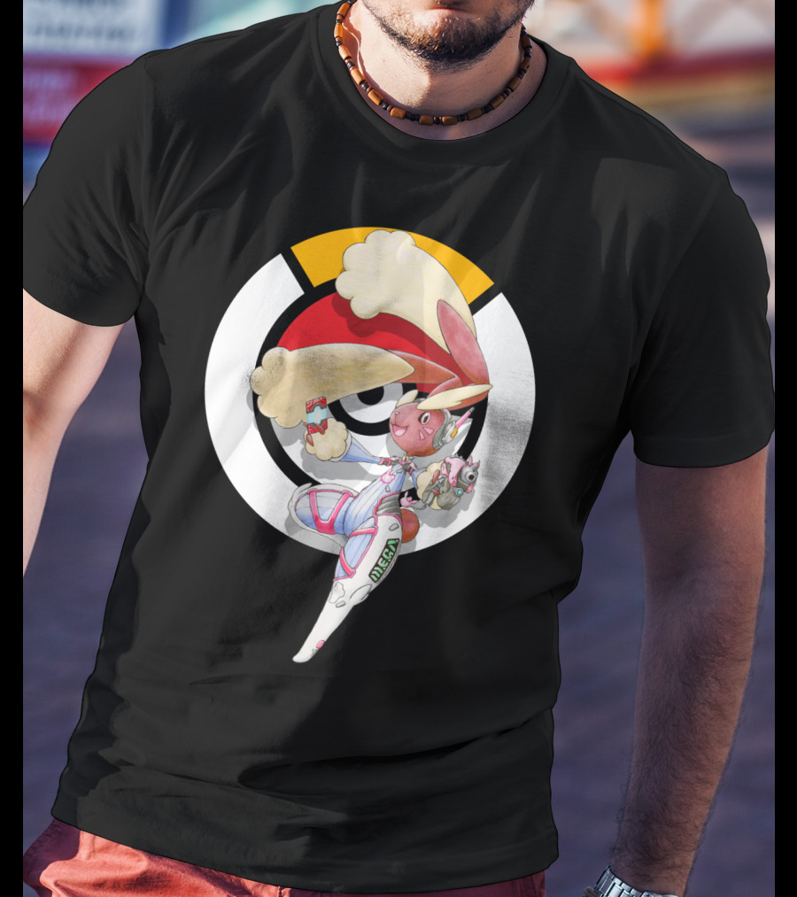 Pokemon X Overwatch Lopunny D.va Mecha Crossover T-Shirt