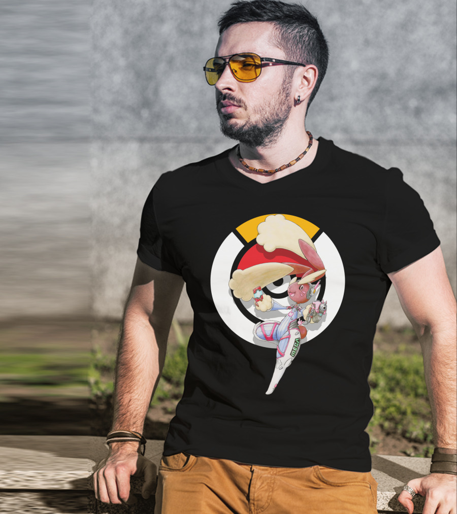 Pokemon X Overwatch Lopunny D.va Mecha Crossover T-Shirt