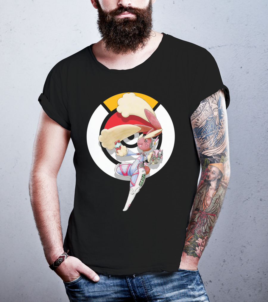 Pokemon X Overwatch Lopunny D.va Mecha Crossover T-Shirt