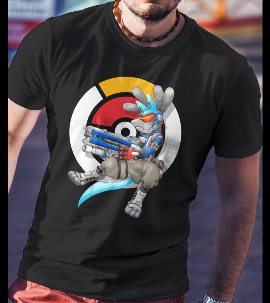 Pokemon X Overwatch Lucario X Soldier T-Shirt