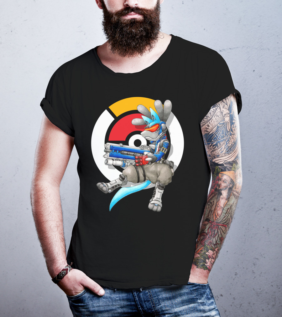 Pokemon X Overwatch Lucario X Soldier T-Shirt