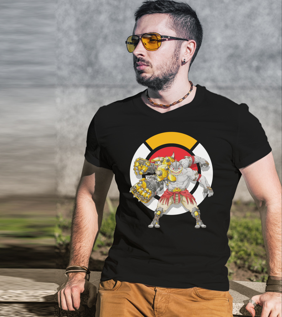 Pokemon X Overwatch Mashup Machamp X Doomfist T-Shirt