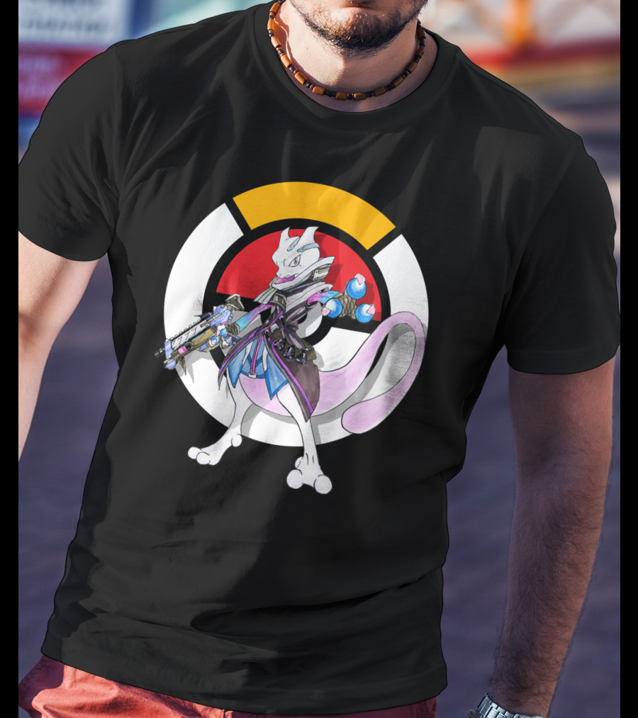Pokemon X Overwatch Mewtwo X Sombra Icon Mashup T-Shirt