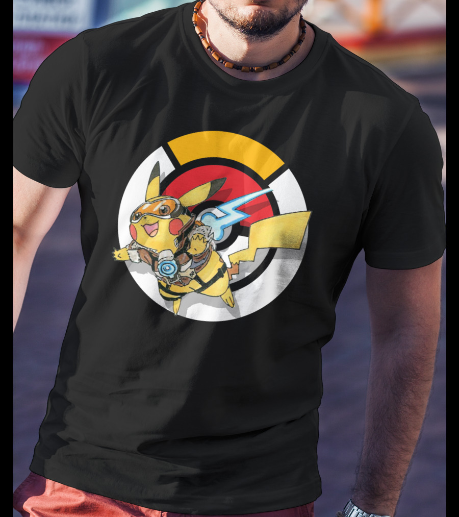 Pokemon X Overwatch Crossover Pikachu X Tracer T-Shirt
