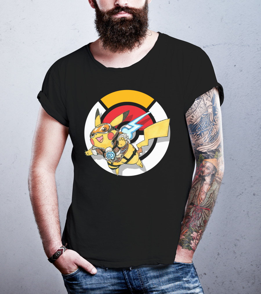 Pokemon X Overwatch Crossover Pikachu X Tracer T-Shirt