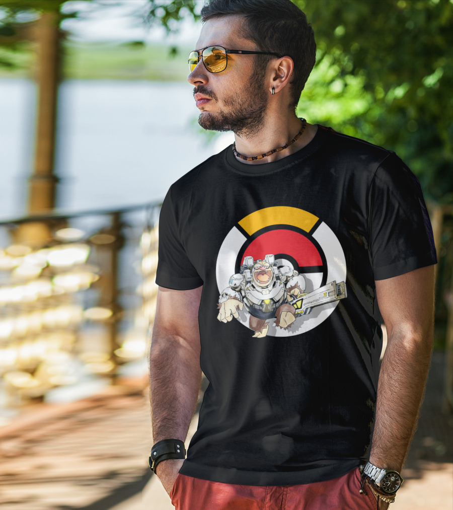 POKEMON X OVERWATCH SLAKING WINSTON Crossover T-Shirt