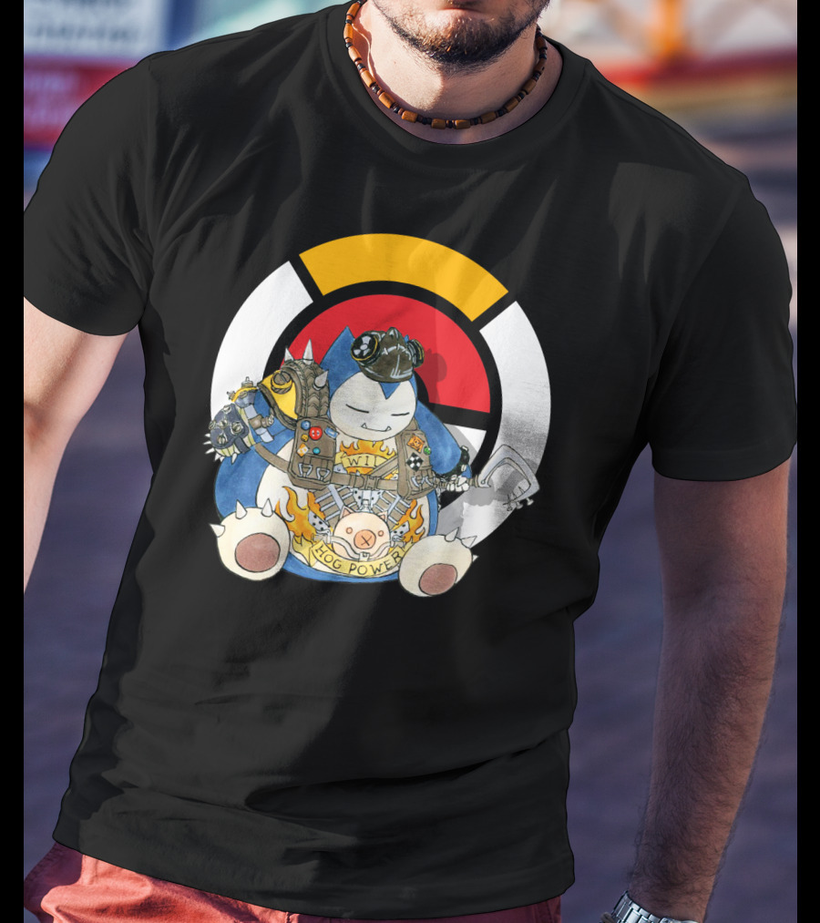 Pokemon Snorlax Hog Power Overwatch Crossover T-Shirt