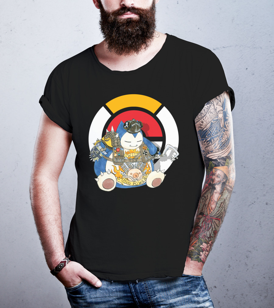 Pokemon Snorlax Hog Power Overwatch Crossover T-Shirt