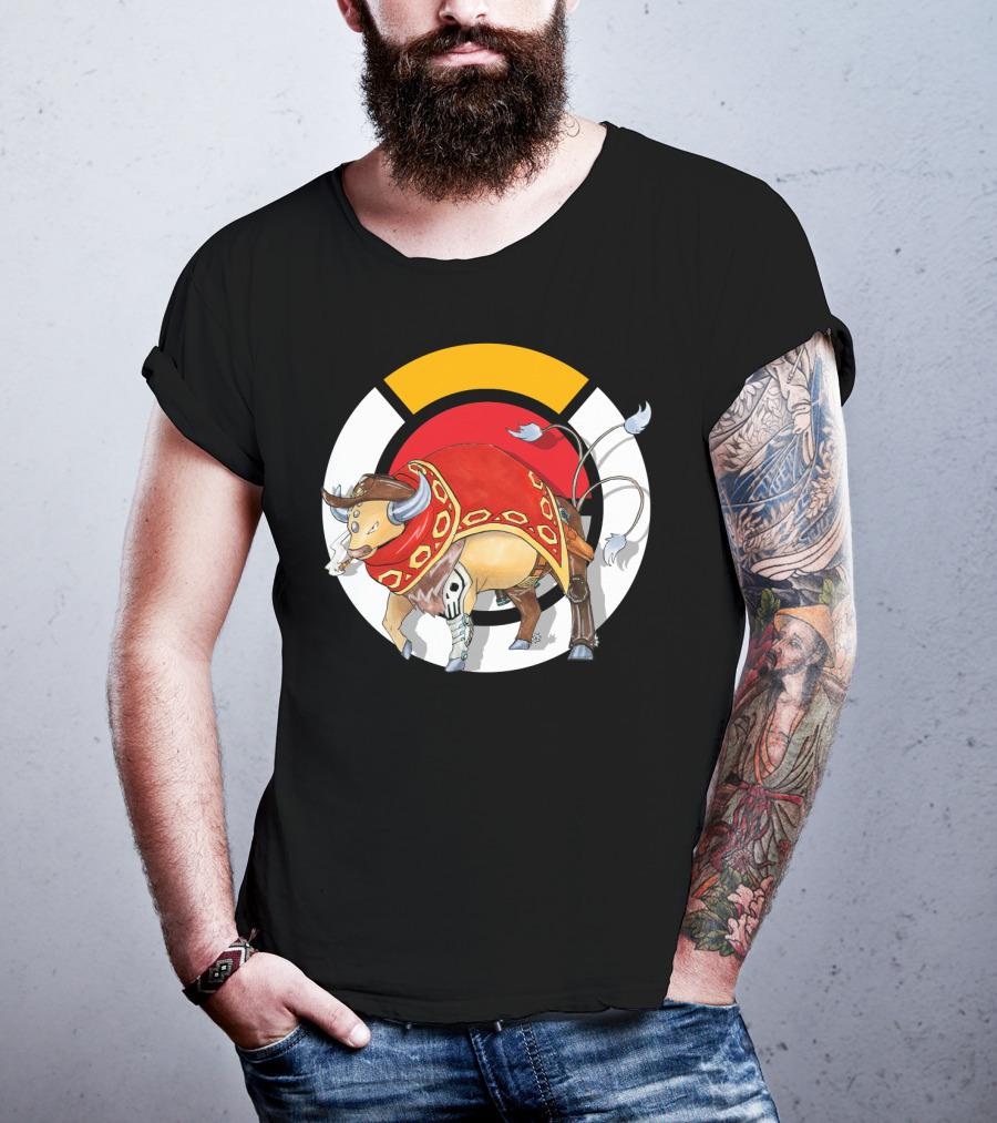 Pokemon X Overwatch Tauros X Mccree Crossover T-Shirt