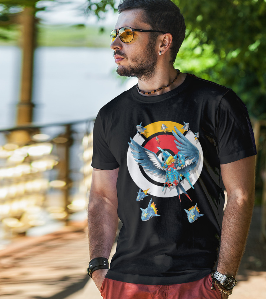 Pokemon Swellow Pharah Battle Symbols Sharks Circle T-Shirt