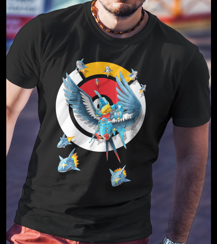 Pokemon Swellow Pharah Battle Symbols Sharks Circle T-Shirt