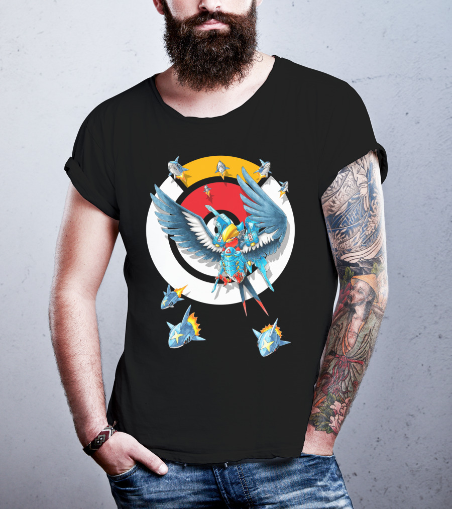 Pokemon Swellow Pharah Battle Symbols Sharks Circle T-Shirt