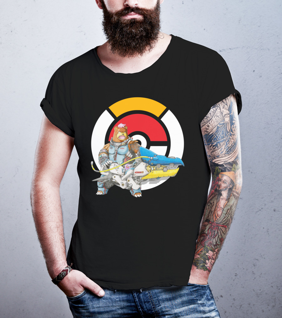 Pokemon X Over Ursaring X Zarya Whale Воина T-Shirt