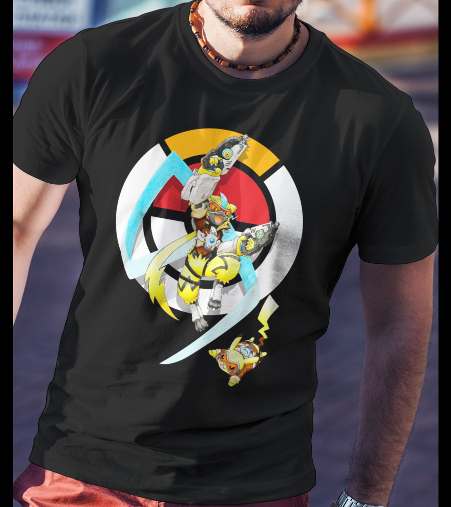 Pokemon X Zeraora X Pikachu Overwatch Style Battle T-Shirt