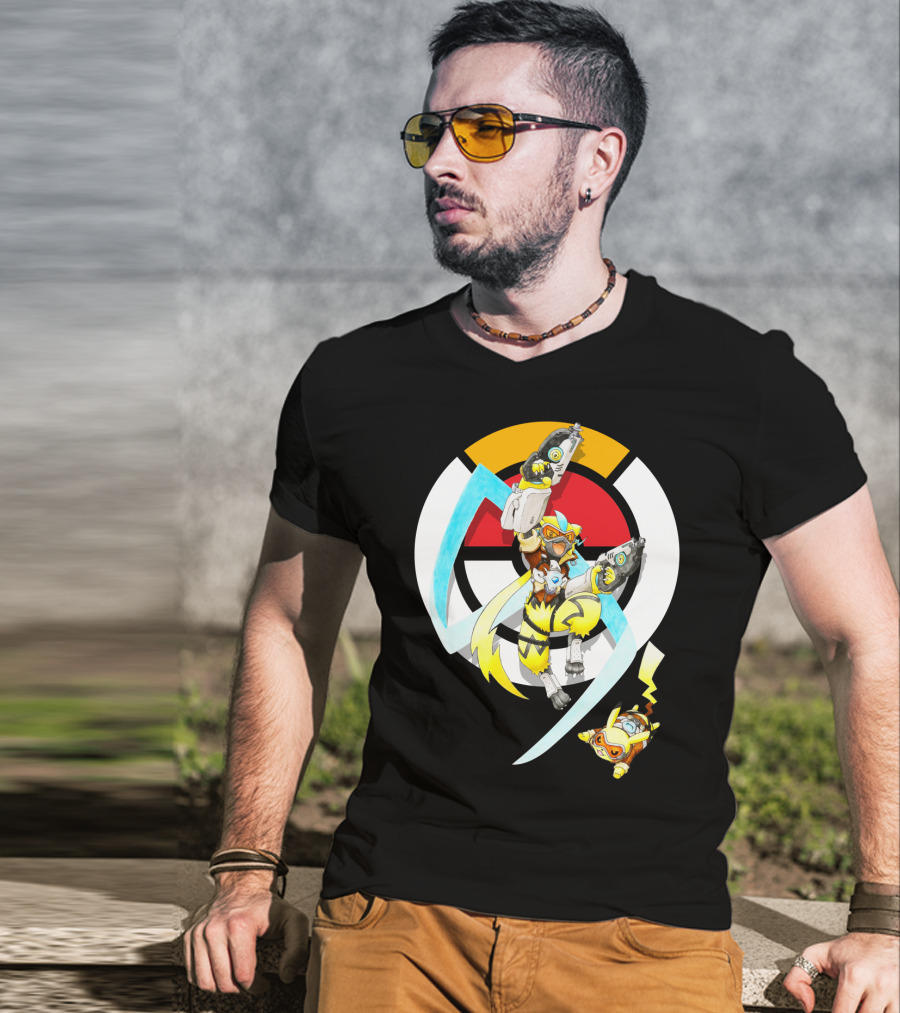 Pokemon X Zeraora X Pikachu Overwatch Style Battle T-Shirt