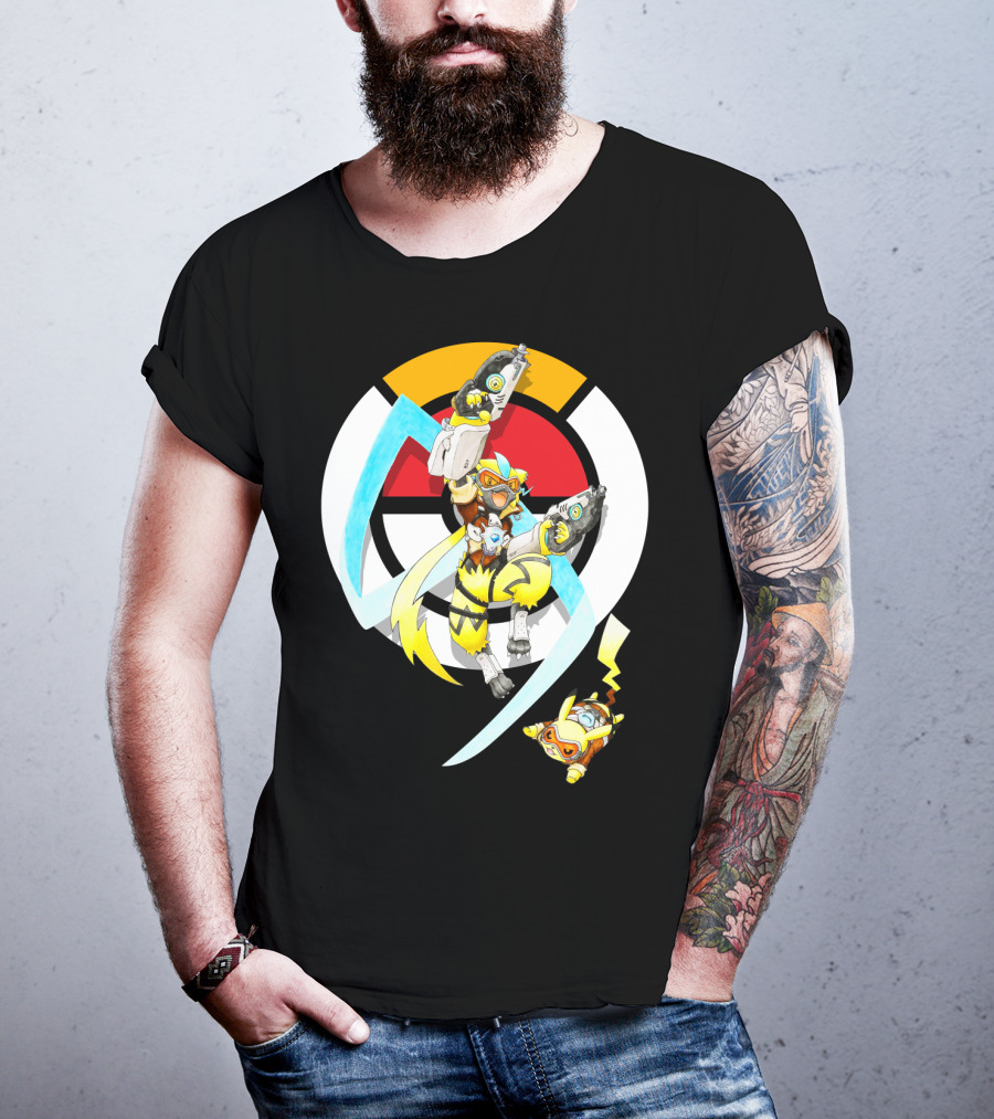 Pokemon X Zeraora X Pikachu Overwatch Style Battle T-Shirt