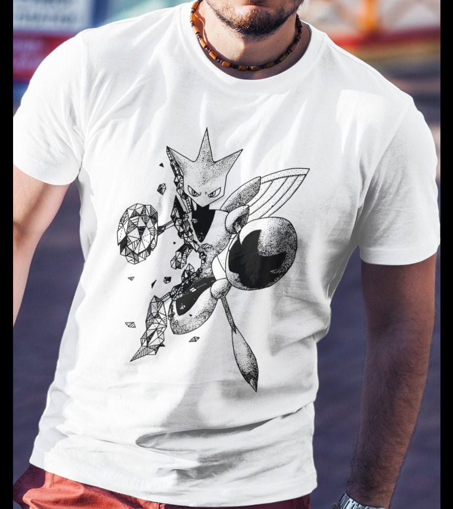 Geometric Scizor Pokemon Dotted T-Shirt
