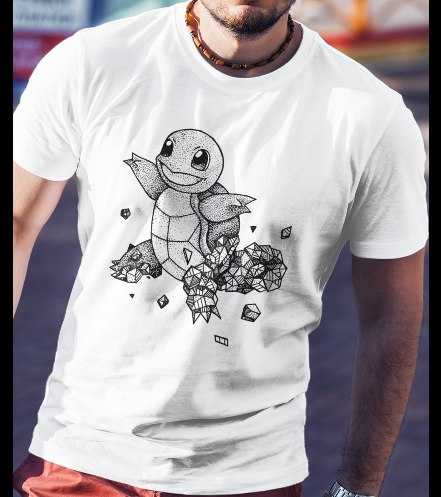 Geology Style Squirtle Polygonal T-Shirt