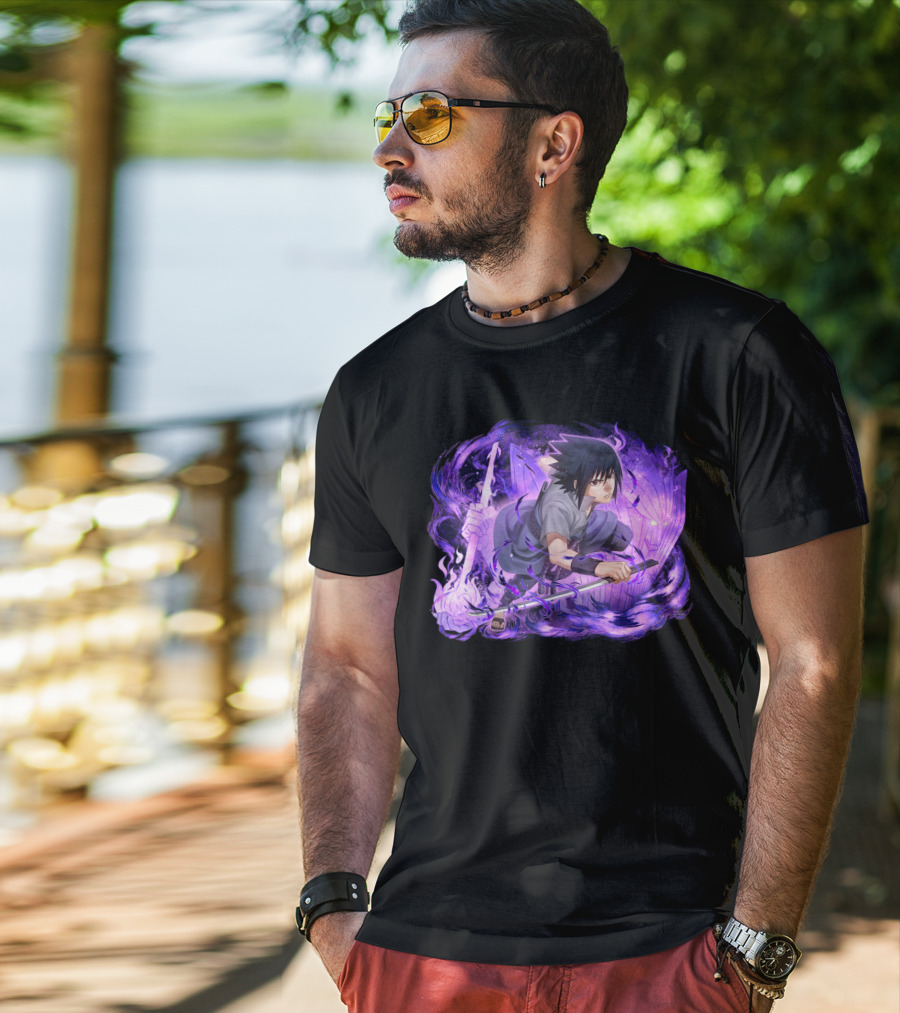 Sasuke Uchiha Purple Chakra Sword T-Shirt