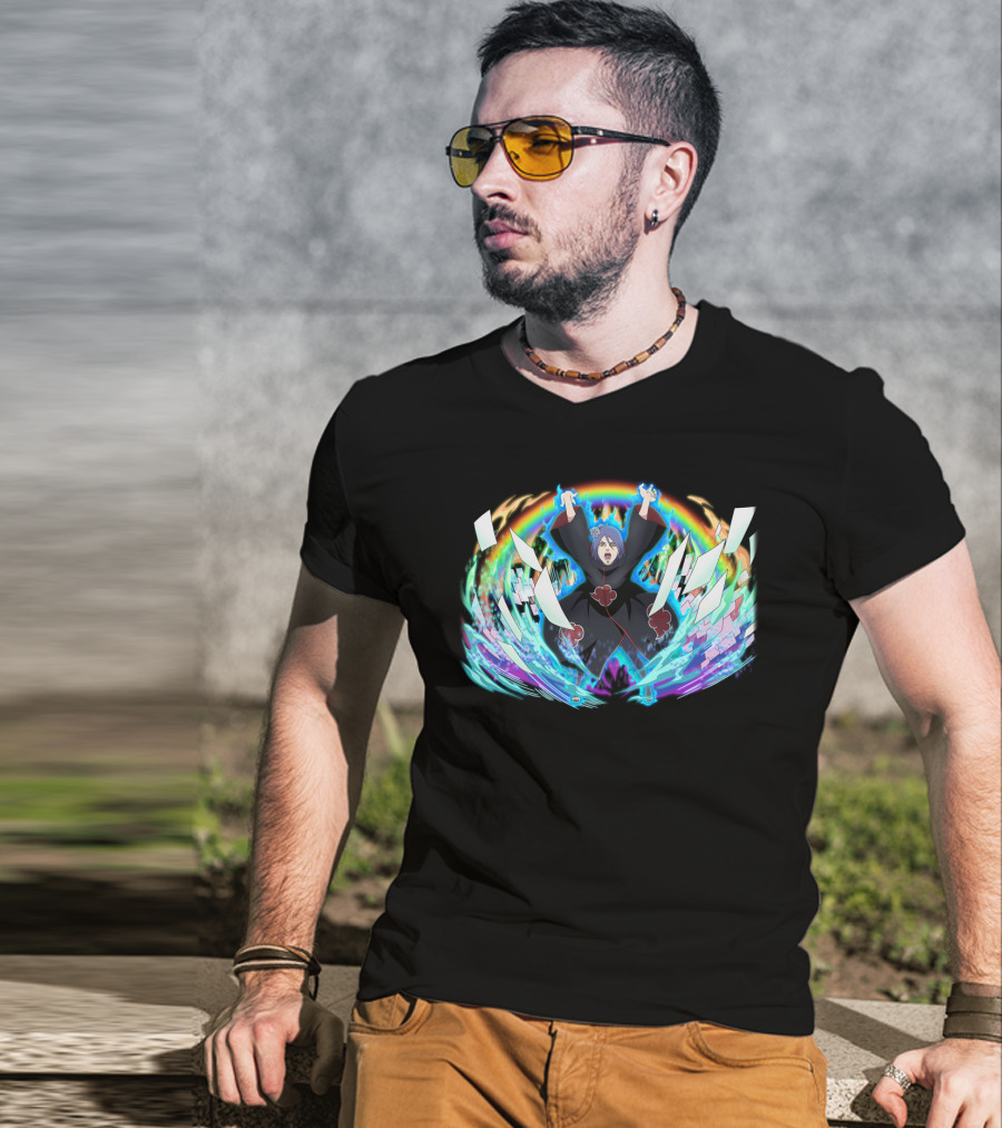 Konan Akatsuki Paper Jutsu Rainbow Energy Burst T-Shirt