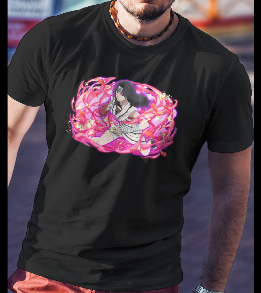 Kurenai Ninja Warrior With Pink Chakra Swirls T-Shirt
