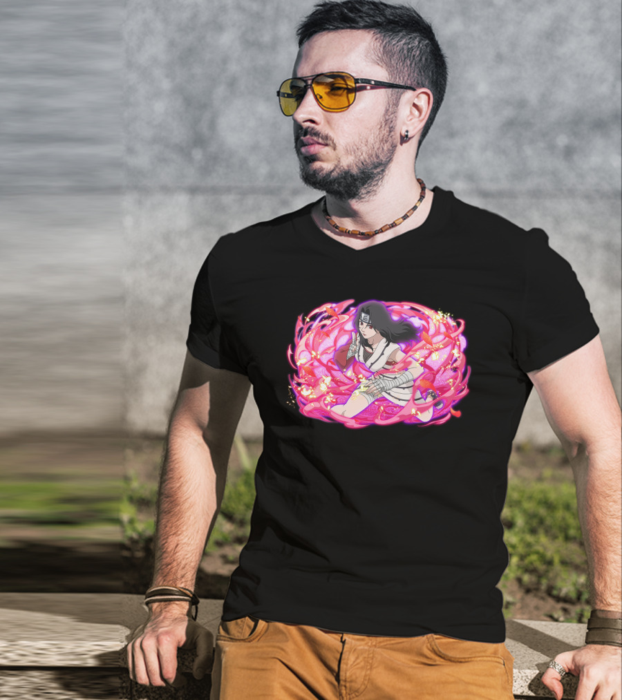 Kurenai Ninja Warrior With Pink Chakra Swirls T-Shirt