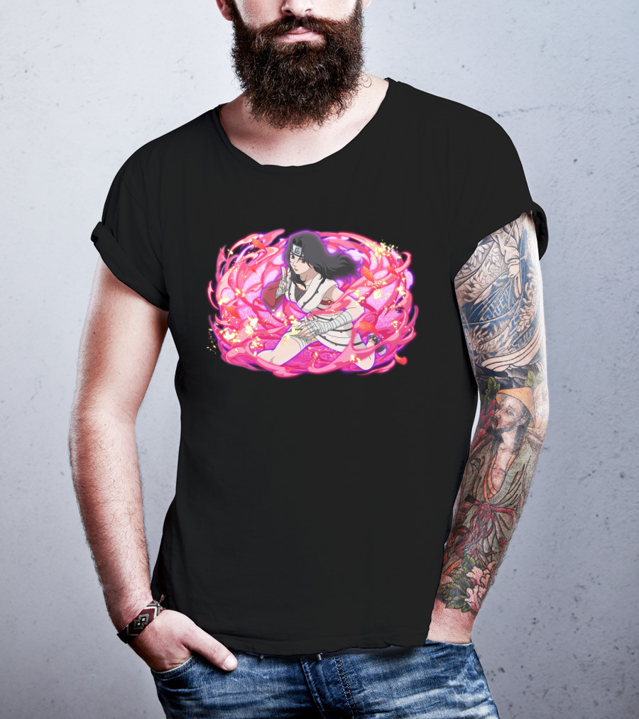 Kurenai Ninja Warrior With Pink Chakra Swirls T-Shirt