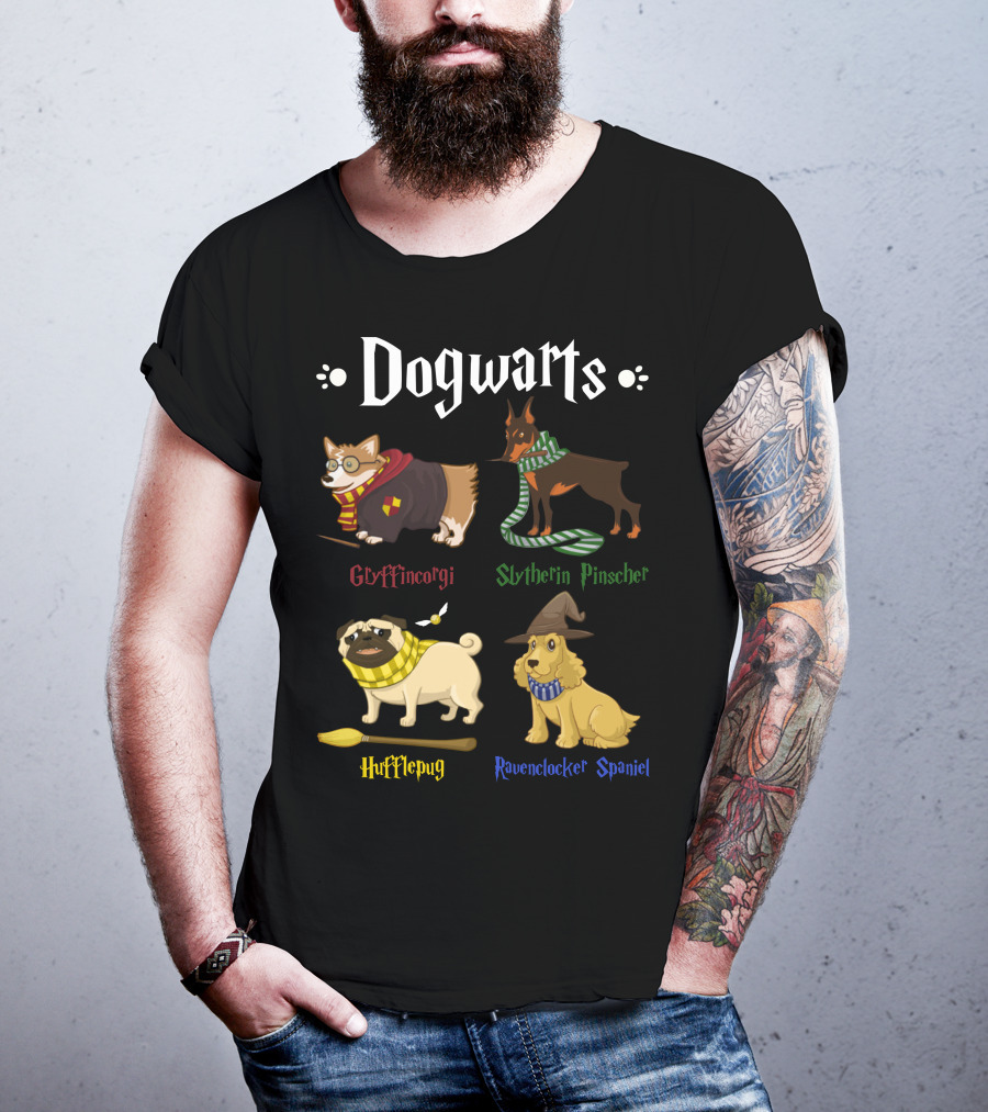 Dogwarts Gryffincorgi Slytherin Pinscher Hufflepug Ravenclawker Spaniel T-Shirt