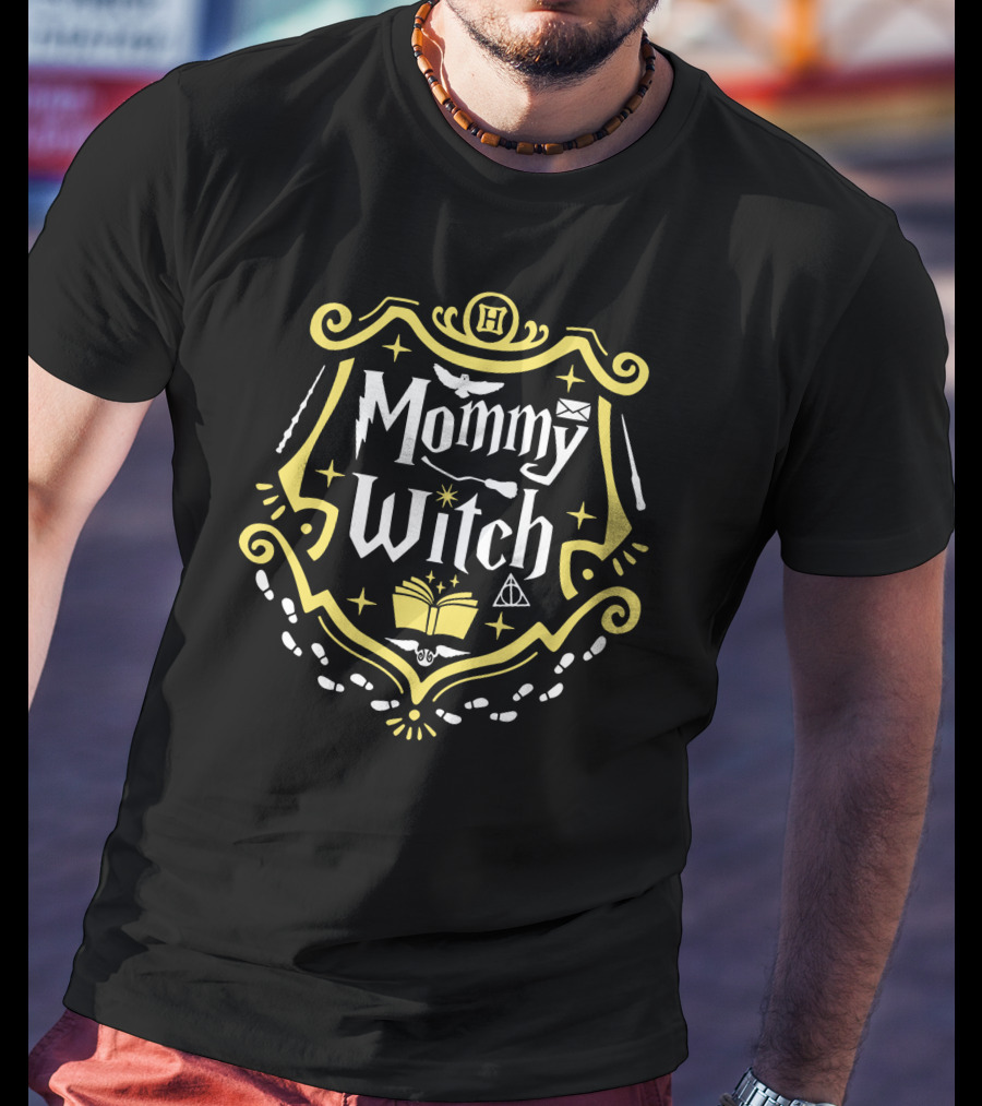 Mommy Witch Crest With Magical Symbols And Book T-Shirt