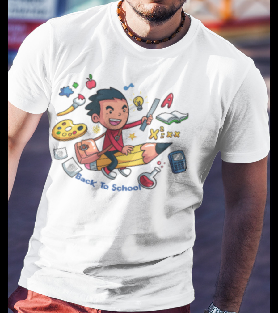 Fly To School Back To School Adventure With Art Mathematics And Science Elements T-Shirt
