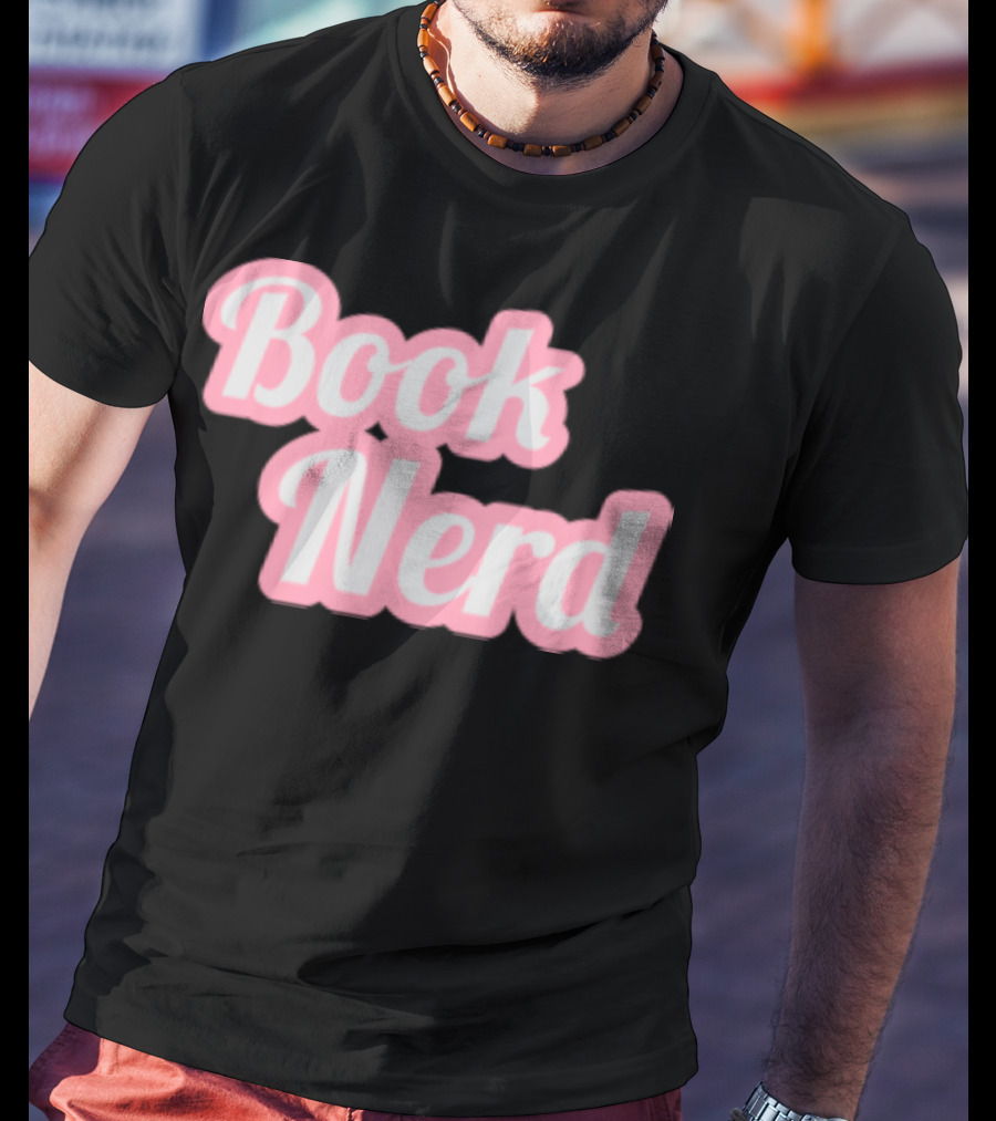 Book Nerd Back To School Style Pink Bubble Letters T-Shirt