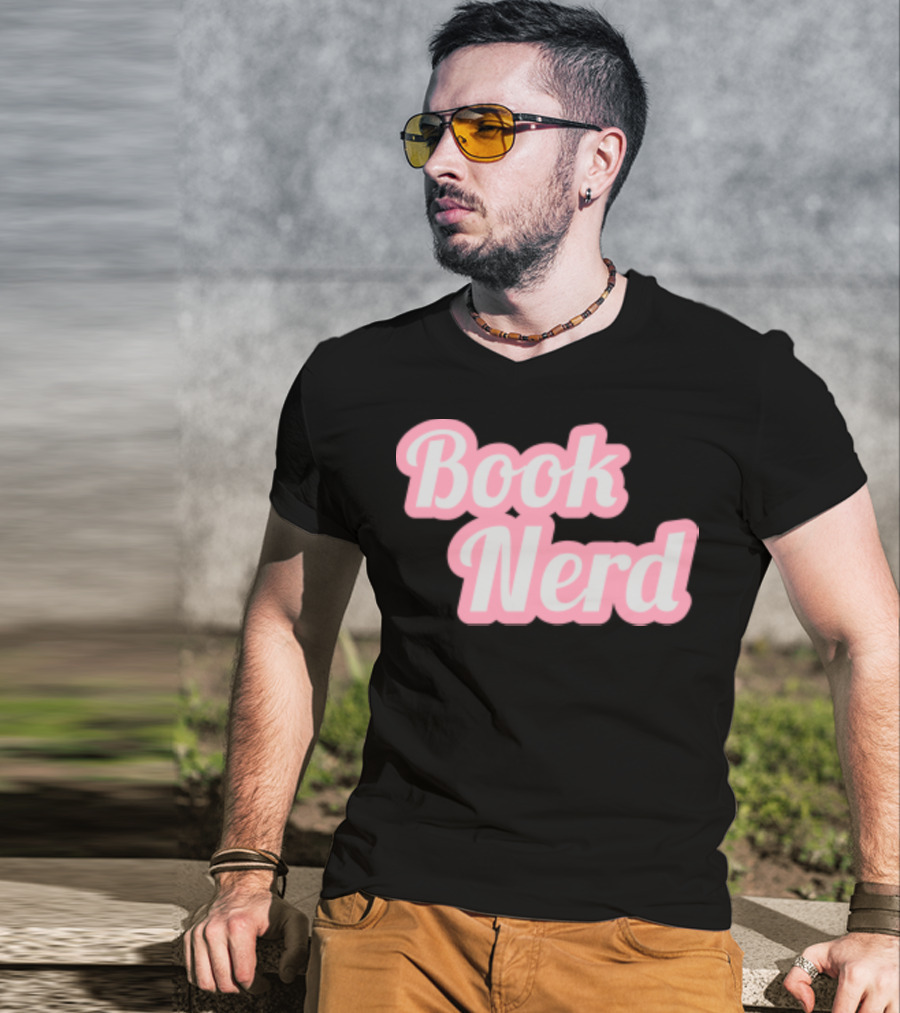 Book Nerd Back To School Style Pink Bubble Letters T-Shirt