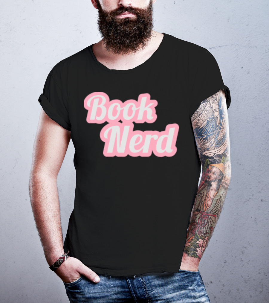 Book Nerd Back To School Style Pink Bubble Letters T-Shirt