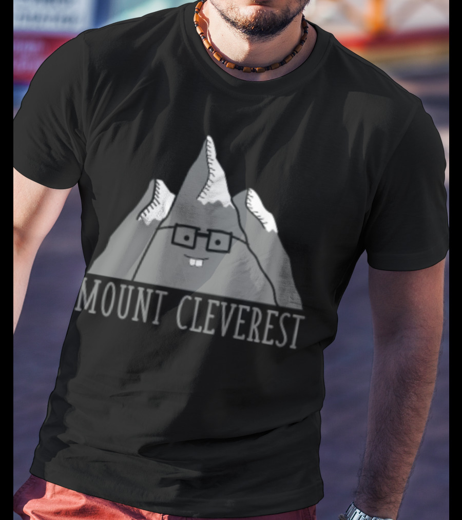 Mount Cleverest Funny Cartoon Mountain With Glasses Back To School T-Shirt