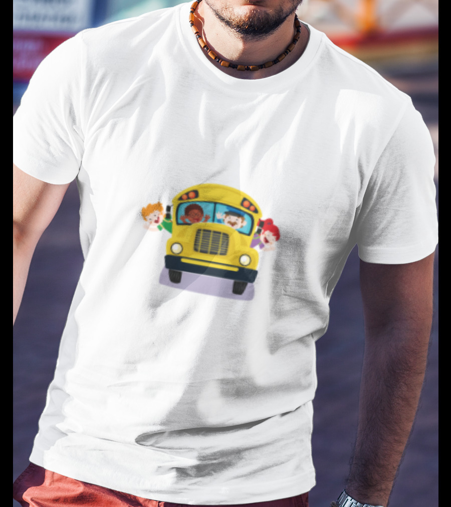 Back To School Bus BOSS With Smiling Kids On Yellow School Bus T-Shirt