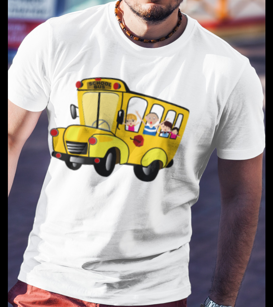 Cheerful School Bus Ride Back To School With Kids T-Shirt