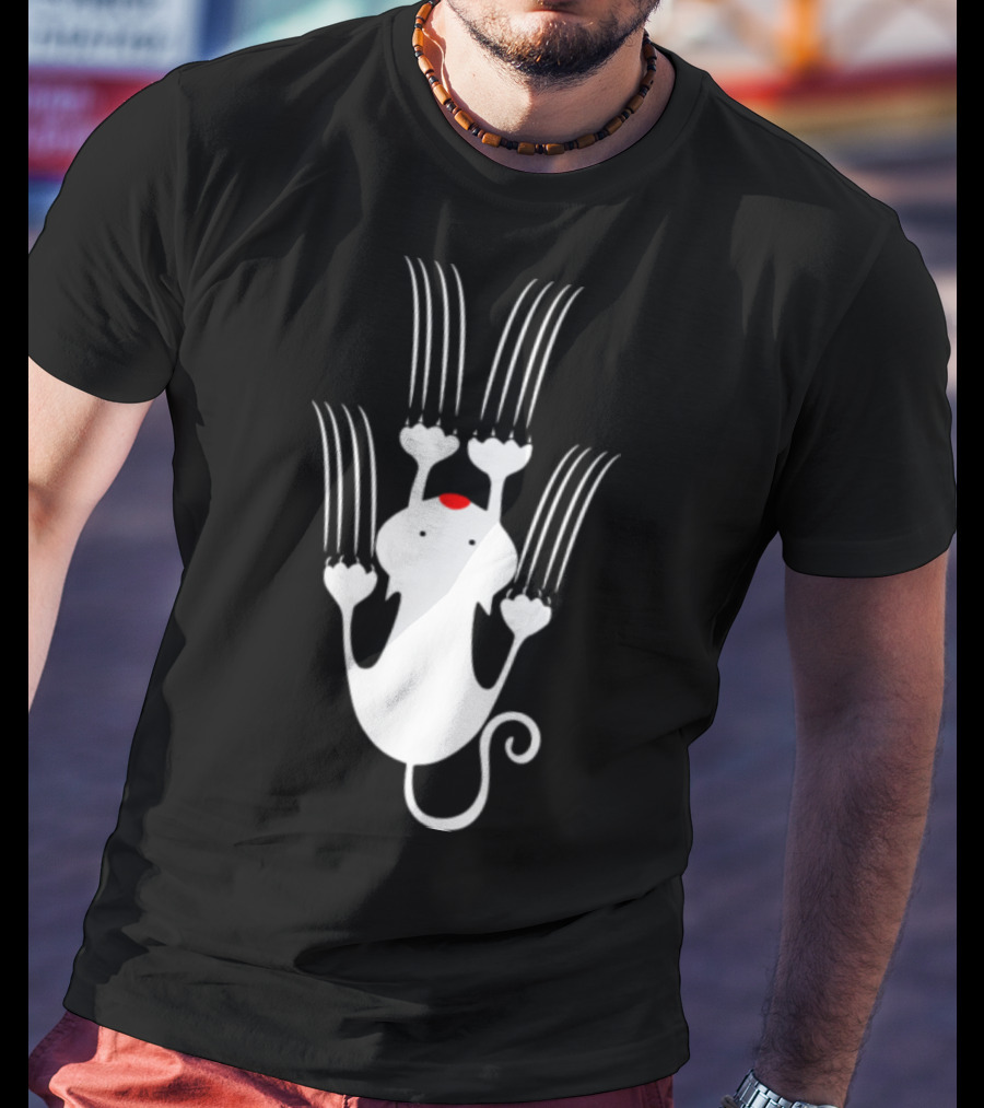 Playful Love Kitty Cats Clawing Upward T-Shirt
