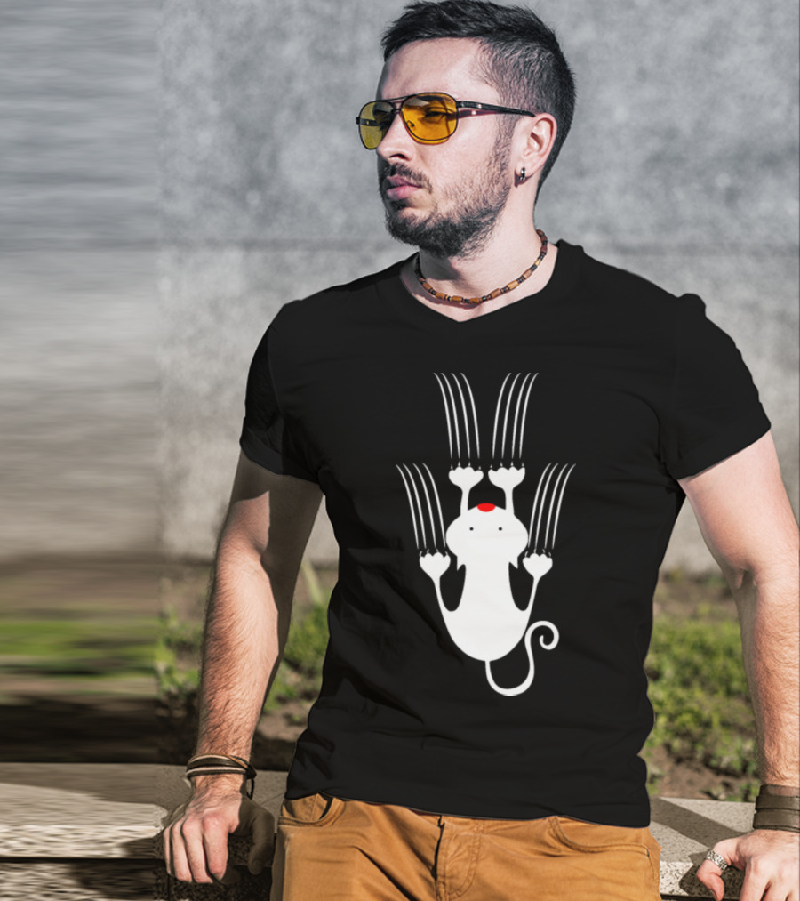 Playful Love Kitty Cats Clawing Upward T-Shirt
