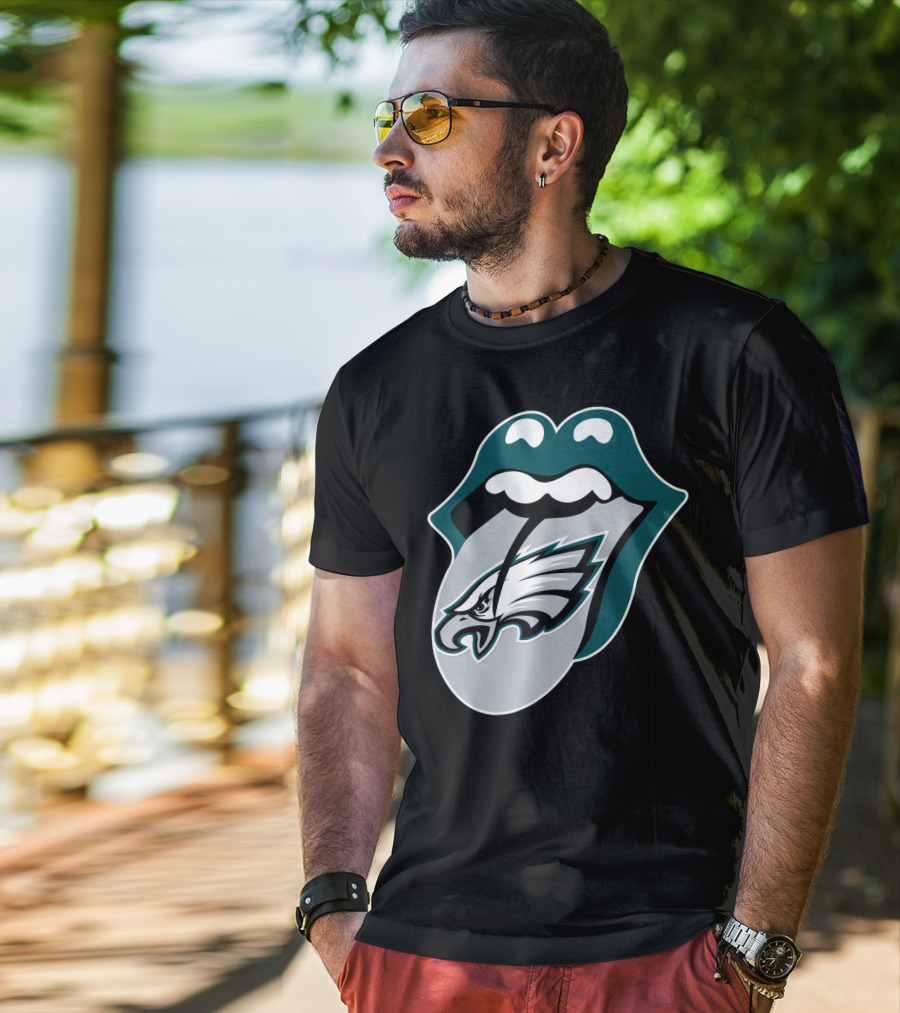 Rolling Stones Philadelphia Eagles Inspired Tongue T-Shirt
