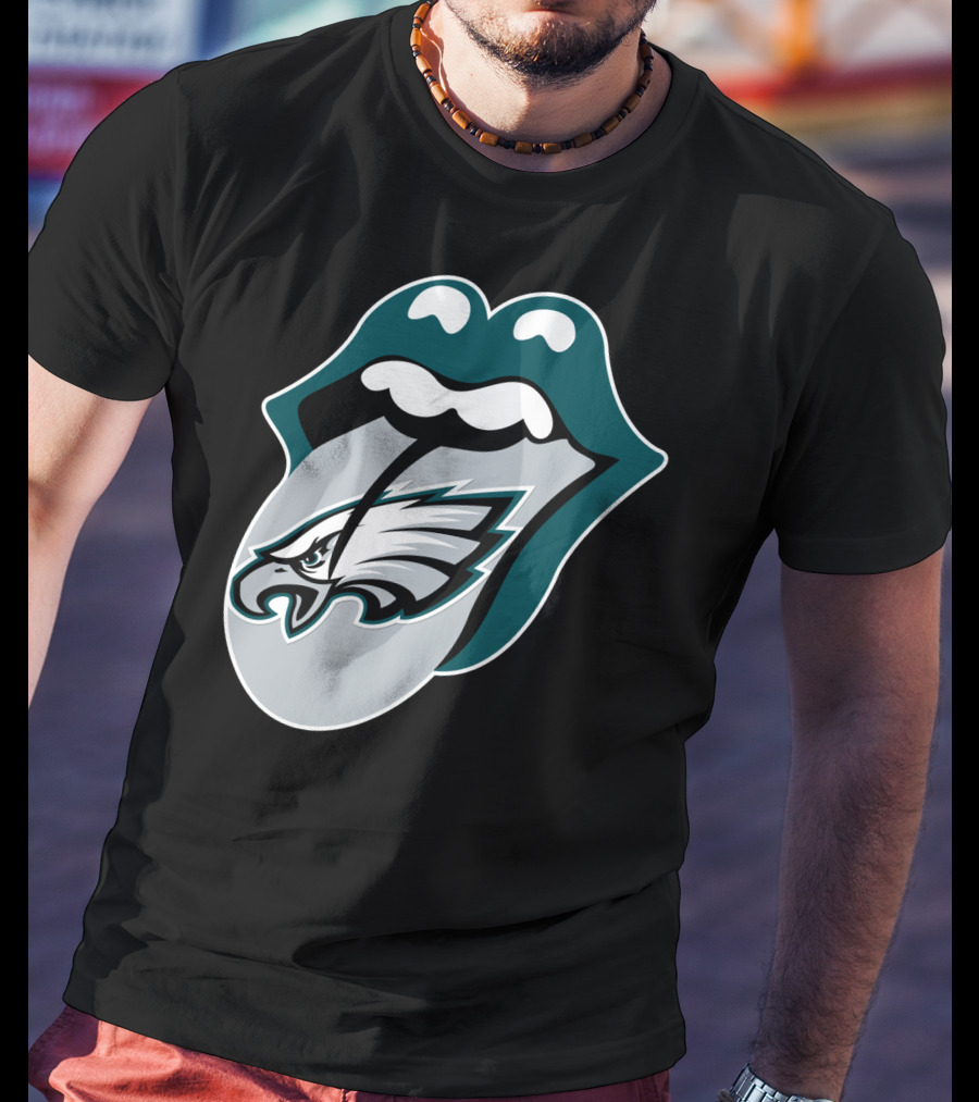 Rolling Stones Philadelphia Eagles Inspired Tongue T-Shirt