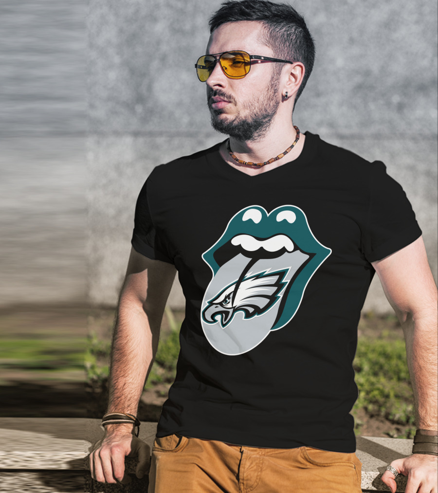 Rolling Stones Philadelphia Eagles Inspired Tongue T-Shirt