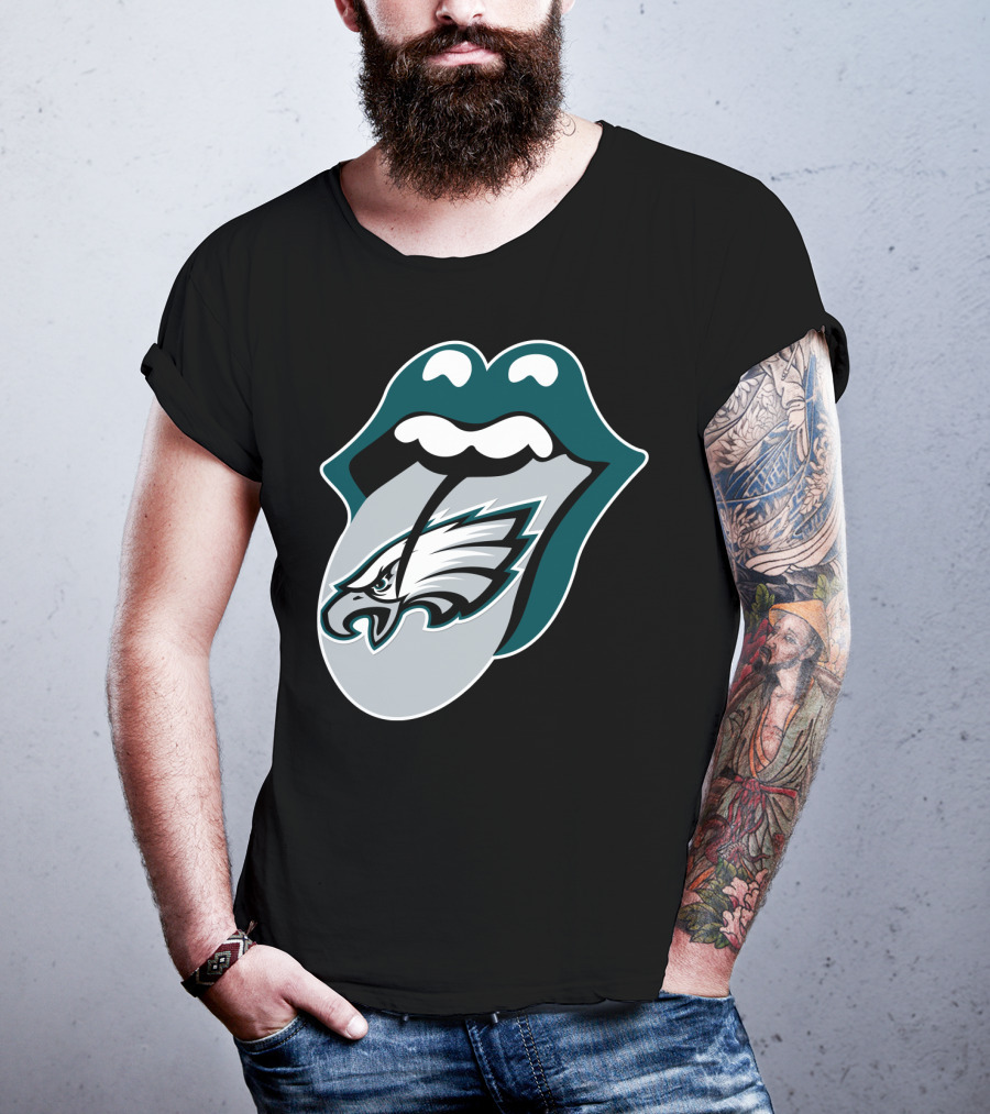 Rolling Stones Philadelphia Eagles Inspired Tongue T-Shirt