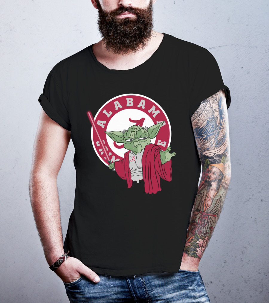 Alabama Crimson Tide Yoda With Lightsaber T-Shirt
