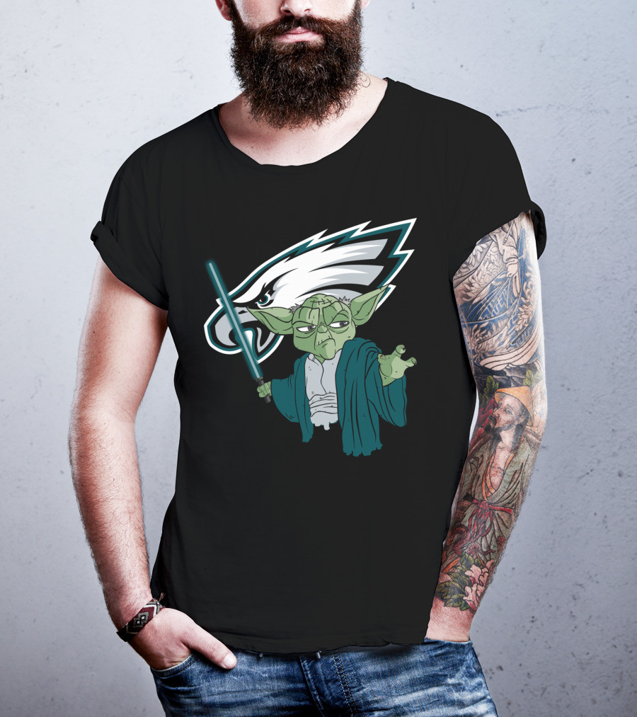Eagles Yoda Lightsaber Star Wars Philadelphia Football T-Shirt