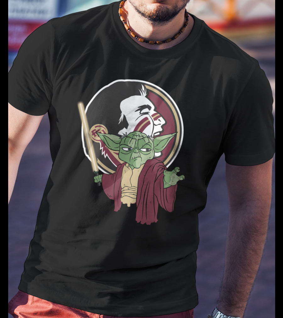 Seminoles Yoda With Lightsaber And Seminole T-Shirt