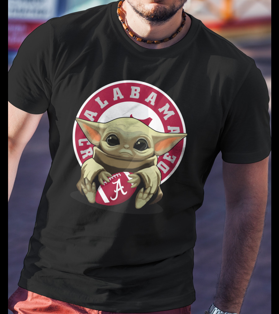 Alabama Crimson Tide Yoda Baby Football T-Shirt