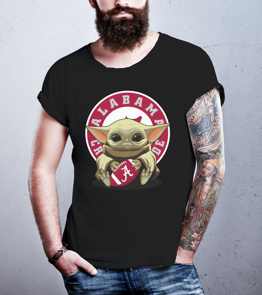 Alabama Crimson Tide Yoda Baby Football T-Shirt