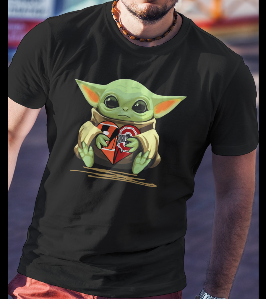 Baby Yoda Cincinnati Bengals Ohio State Heart T-Shirt