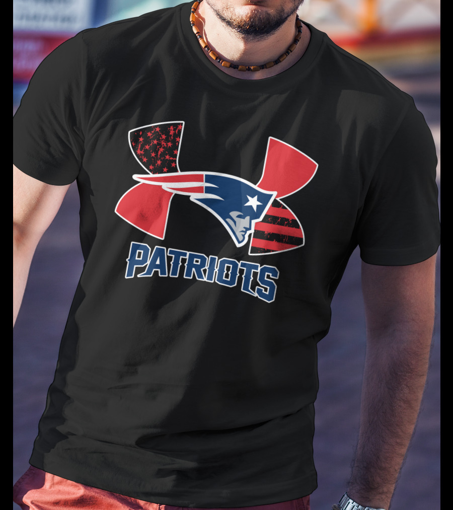 Patriots Under Armour Logo American Stars Stripes T-Shirt
